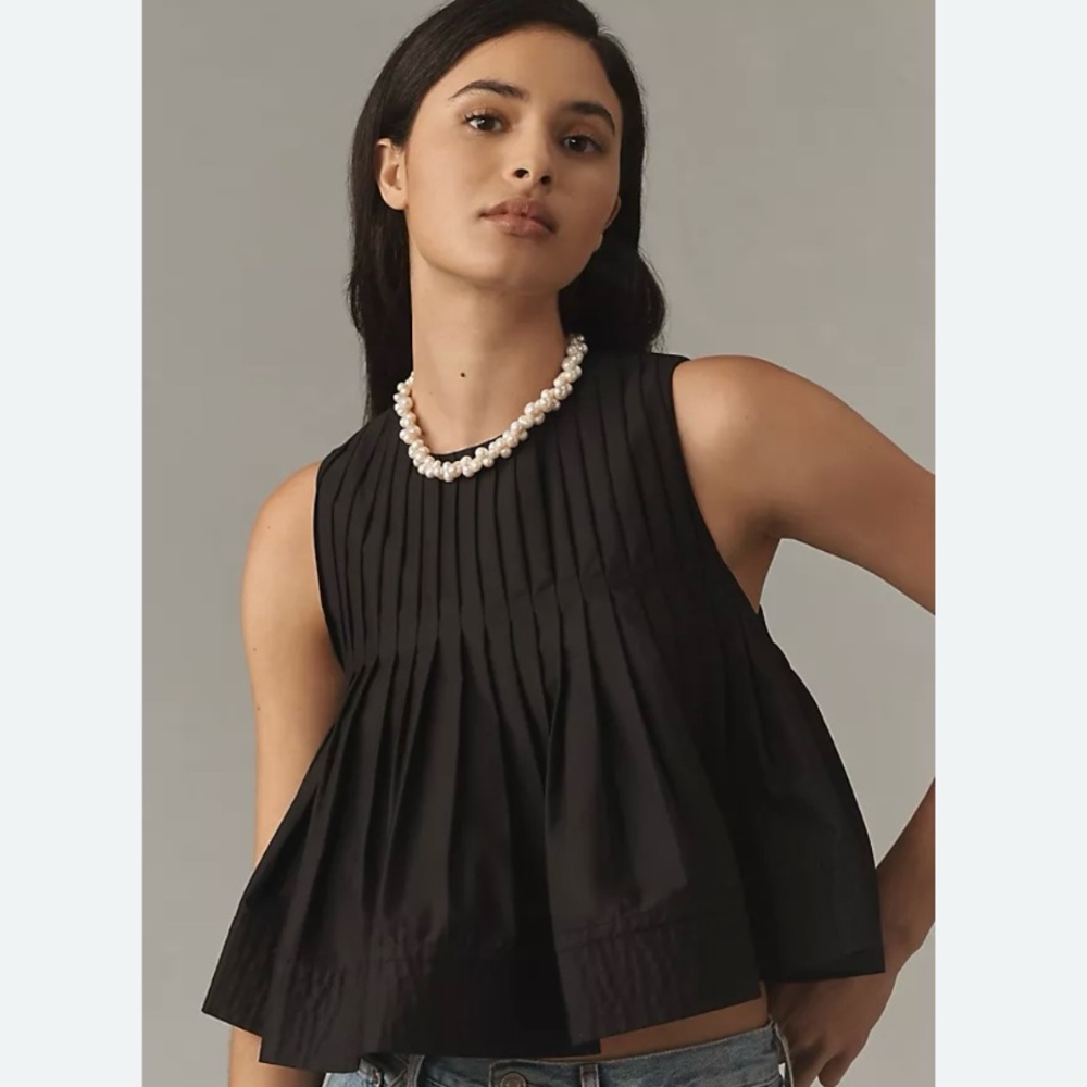 Mare Mare x Anthropologie Pleated Structured Swing Tank